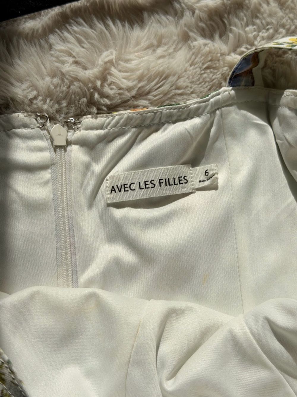 Floral Butterfly Print Sundress in Cream and Orange - Picture 6 of 6